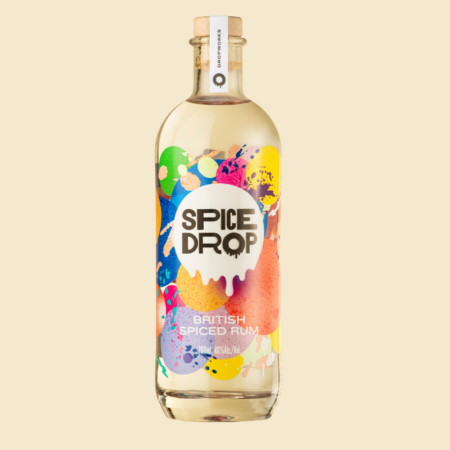 A bottle of Spice Drop Rum from DropWorks